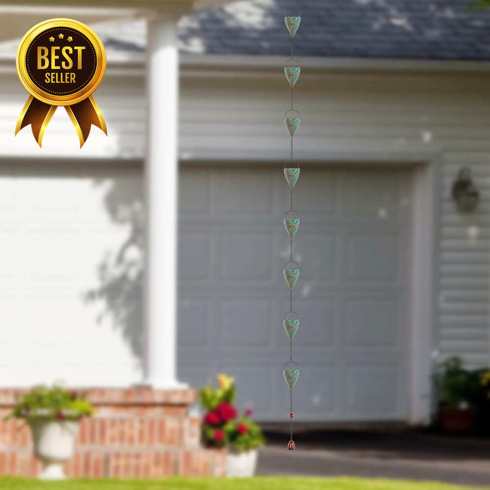 10ft Rain Chain Bee Cup Gutter Downspout Replacement Adjustable Drain Chain