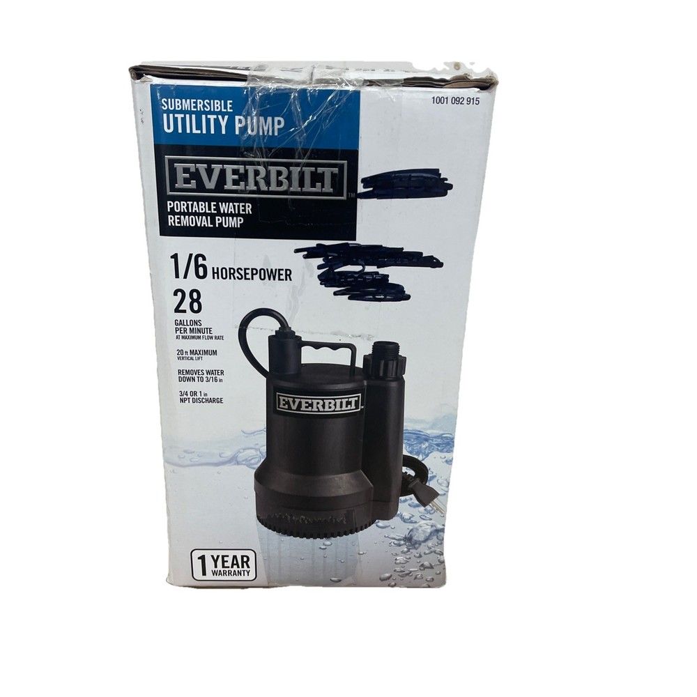 Everbilt 1/6 HP Plastic Submersible Utility Pump