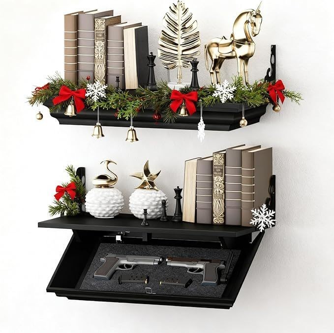 24" Compact Gun Shelf, Gun Rack with Automatic Induction Lock for Mount Display
