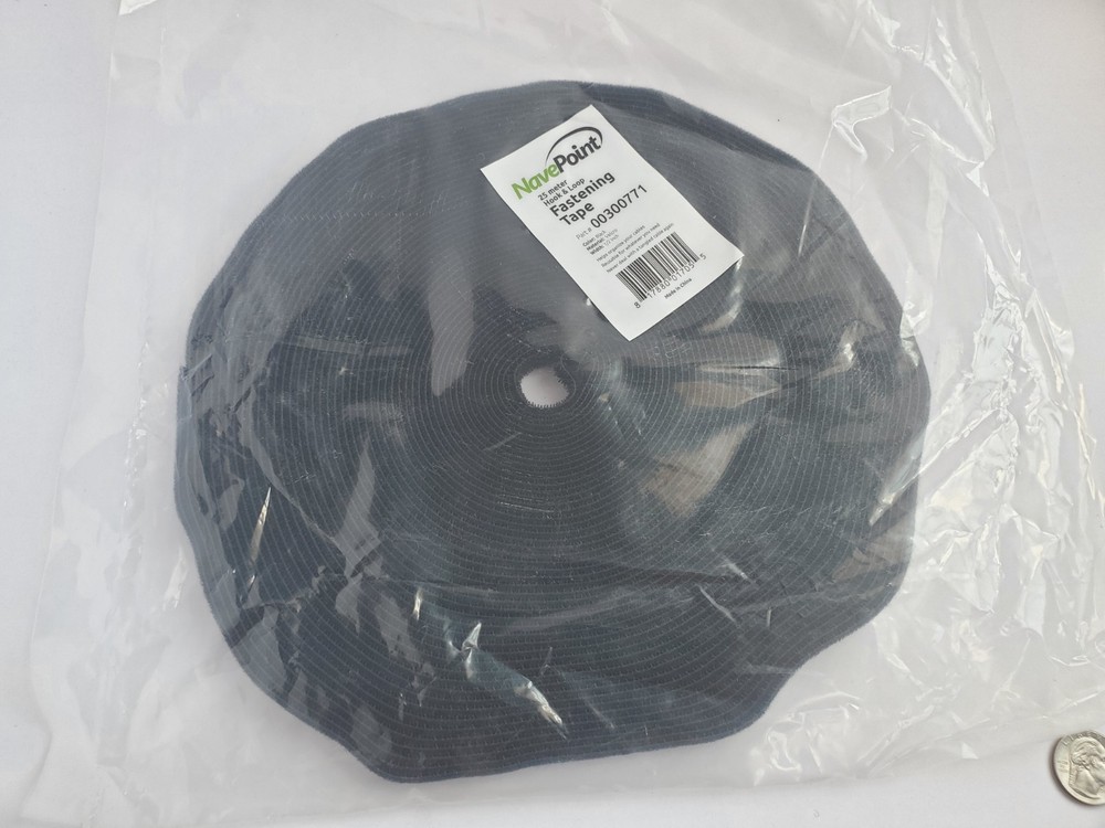 Nave Point Hook Loop Strap 1/2"X 150' + Black Reusable Cable Bundle Organization