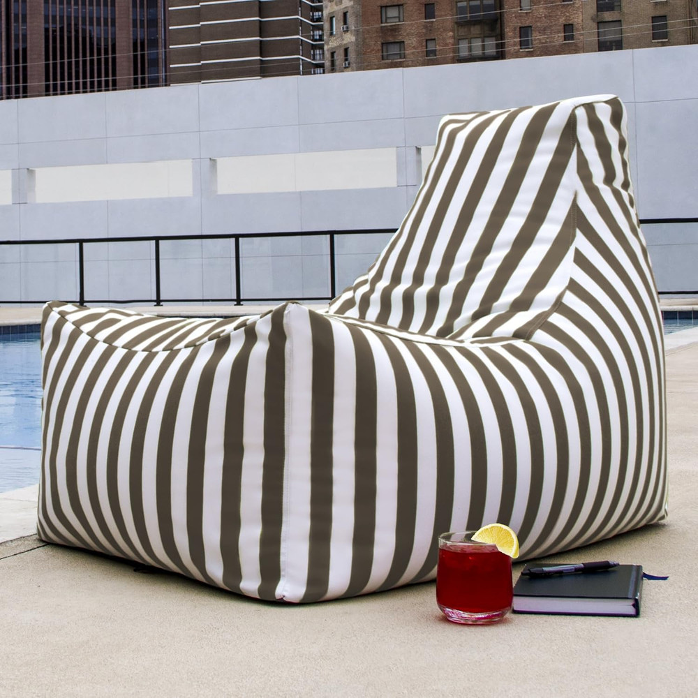 Juniper Chaise Lounge, Taupe Striped