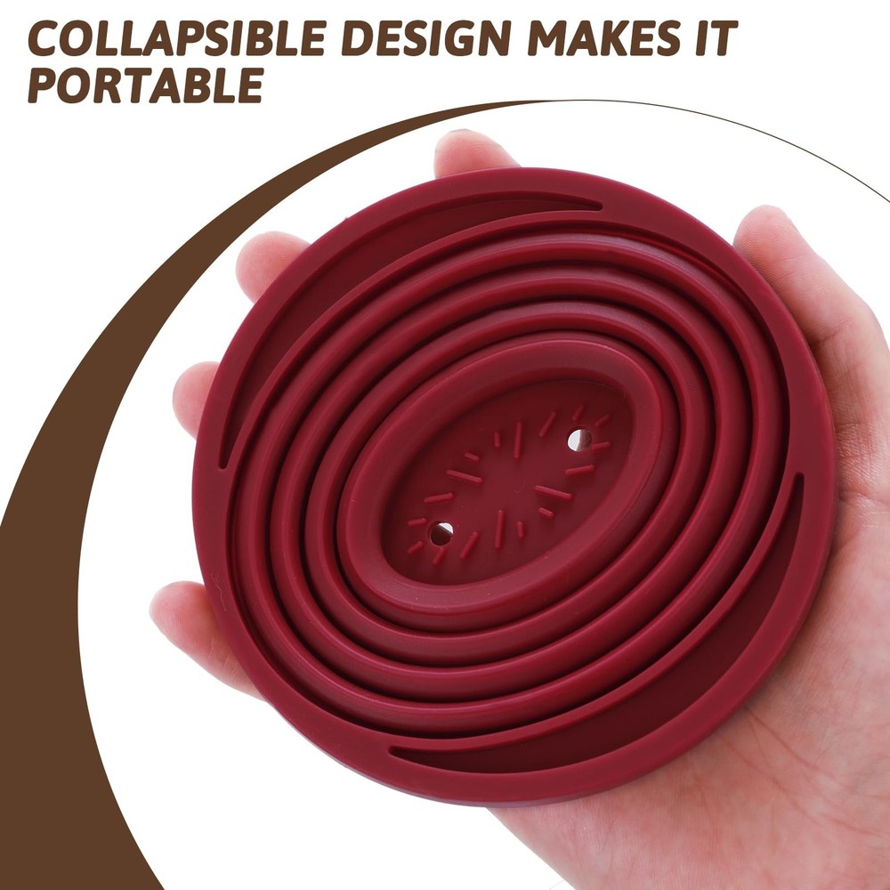 Coffee Dripper, Foldable Silicone Dripper Travel large, Red