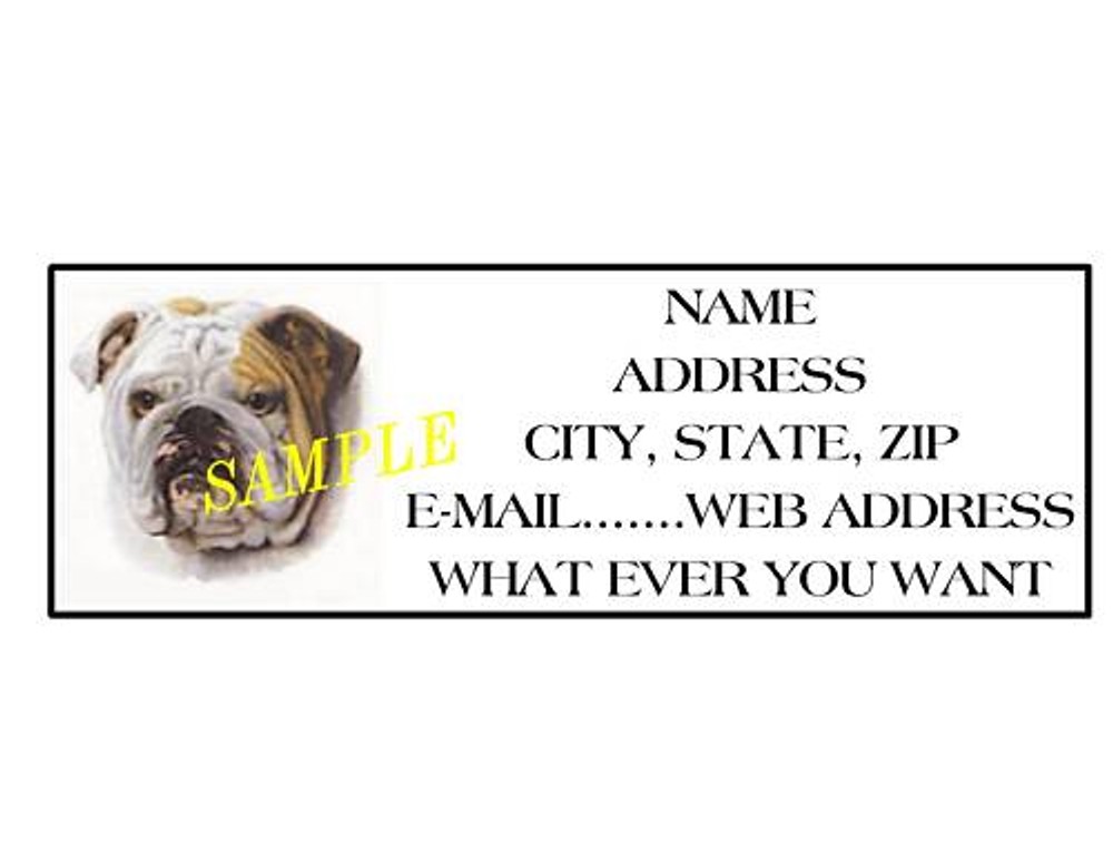 BULLDOG ADDRESS LABELS COOL!!! #2