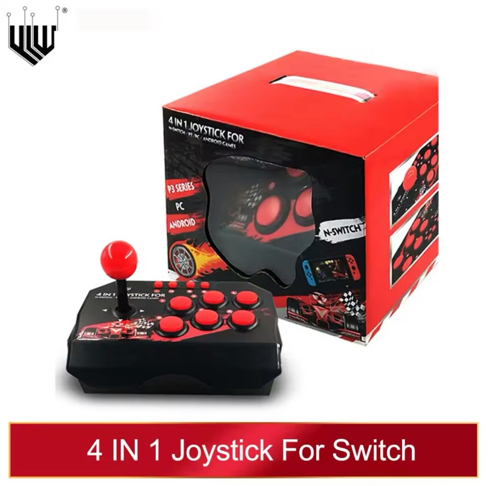 4 in 1 Retro Arcade Game Joystick Controller USB Wired for PS3/Switch/PC/Android