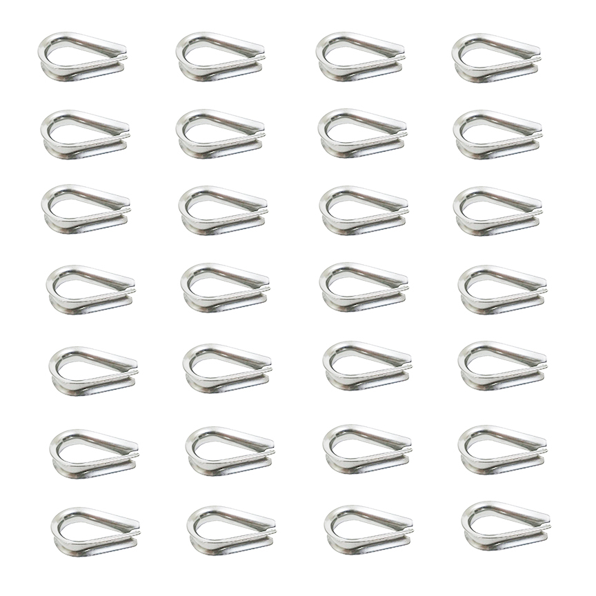 25 ea Galvanized Wire Rope Thimbles, Standard Duty 1/4"