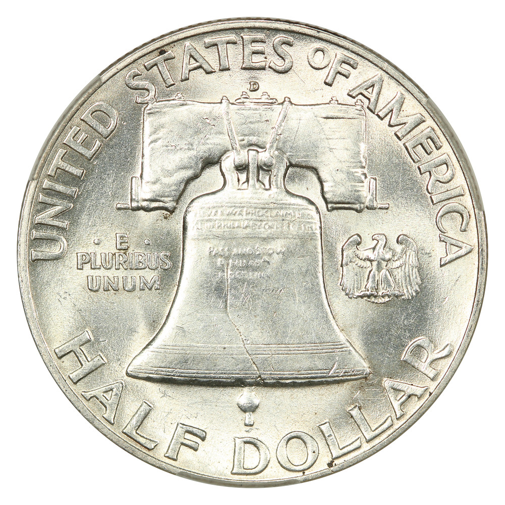 1949-D 50C CACG AU58 - Franklin Half Dollar