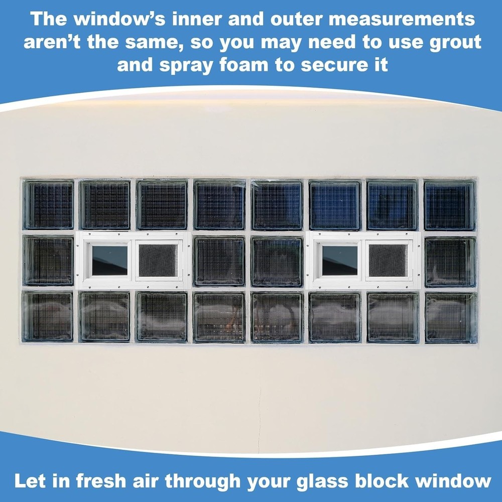 1 Pack Basement Home Window 16'' x 8'' Mini Basement Windows Replacement with...