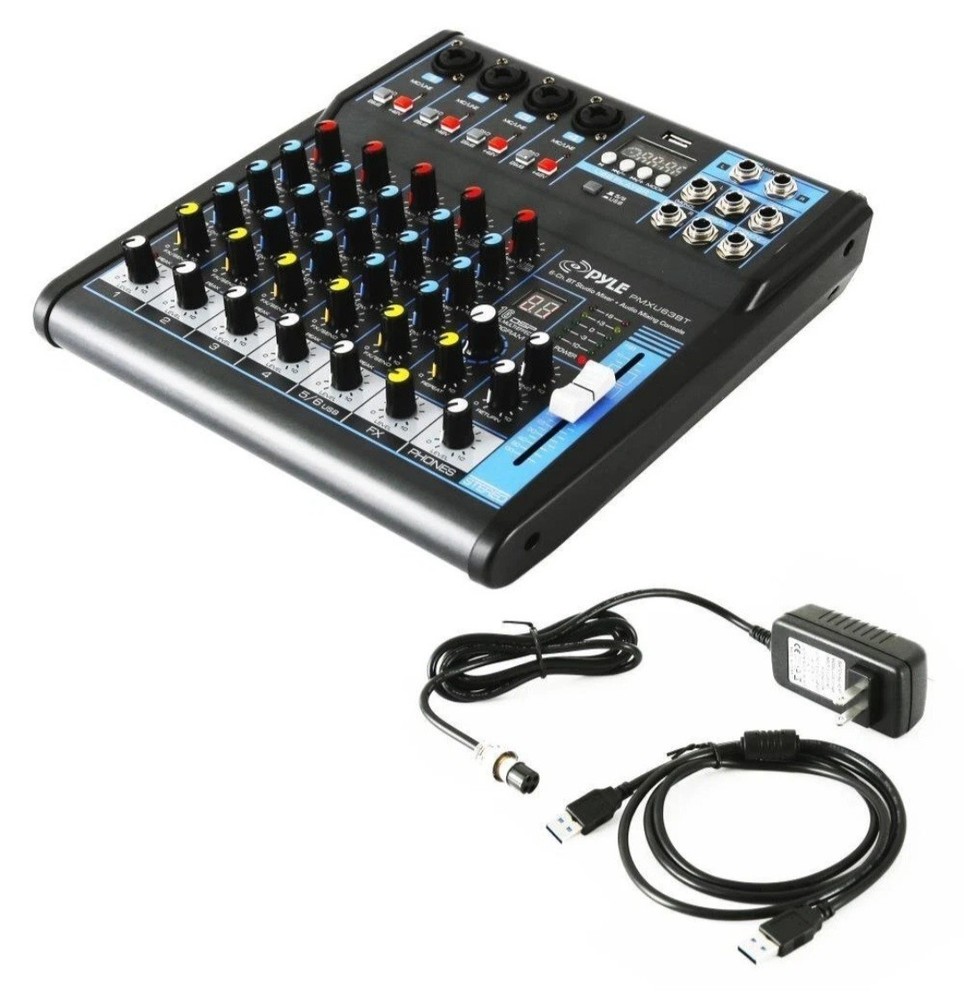 Pyle Professional Audio Mixer Sound Board Console - Desk System Interface NEW
