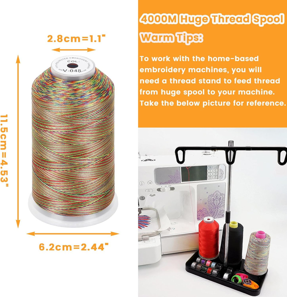- Single Huge Spool 4000M Each Polyester Embroidery Machine Thread 40WT for Comm