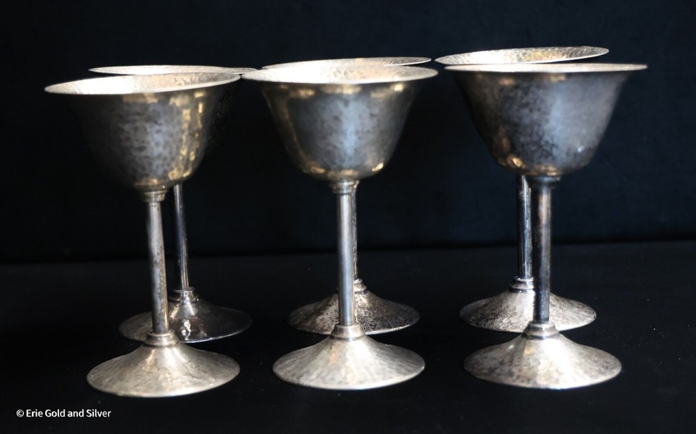 Bernard Rice's Sons inc Apollo e.p.n.s. Cups 6x Set