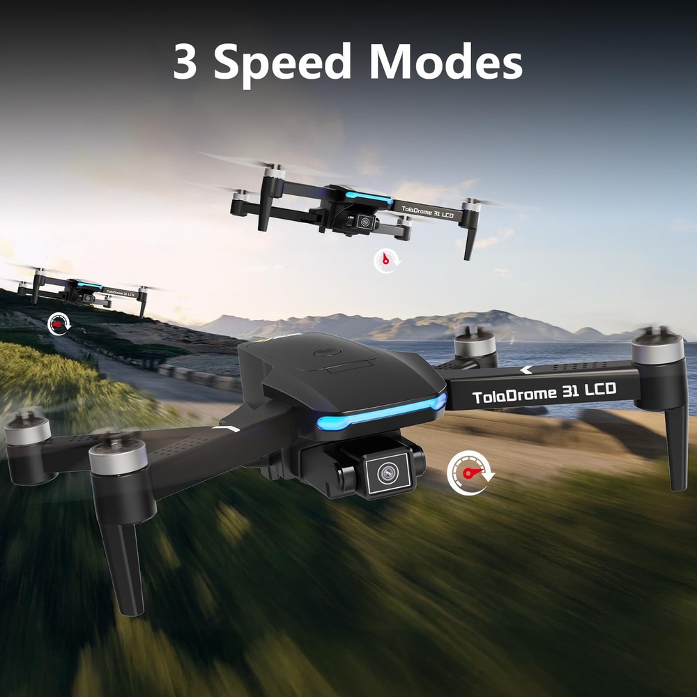 Toladrone TD31LCD RC Drone with LCD Screen, Foldable for Beginners...