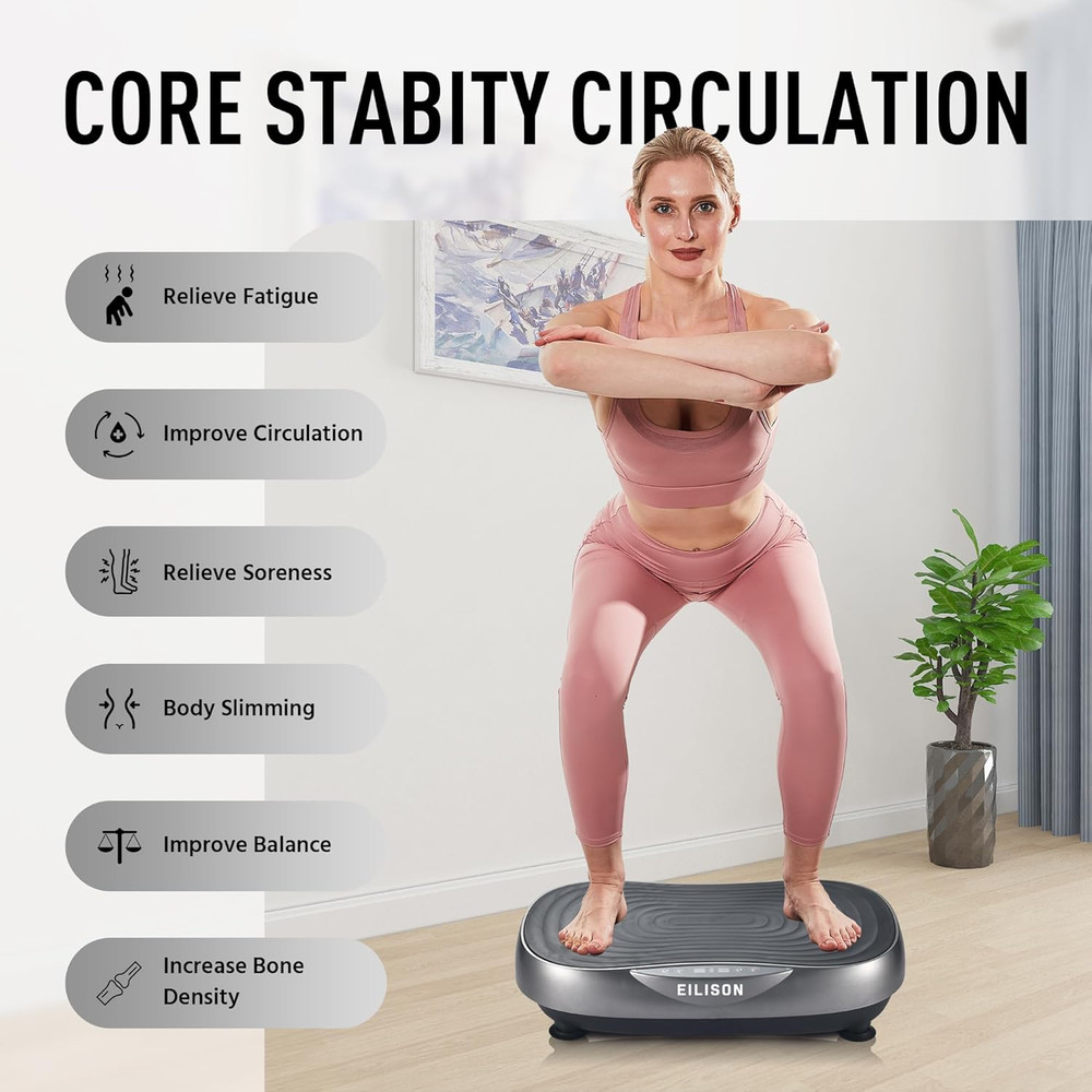 Vibration Plate Exercise Machine - Whole Body Workout Platform, 99 Adjustable Sp