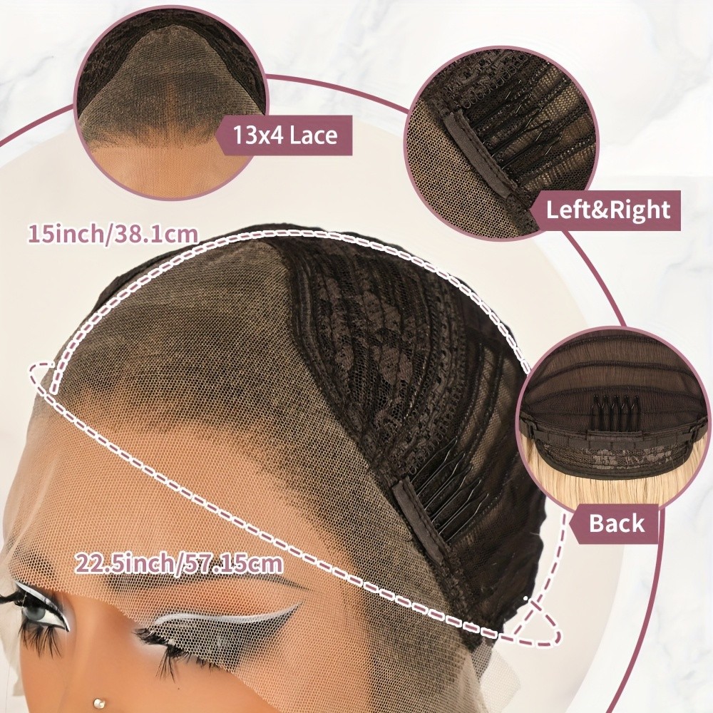 Brown Blonde Ombre Mixed Color 13x4 Lace Front Wigs Women Party Natural Hairline