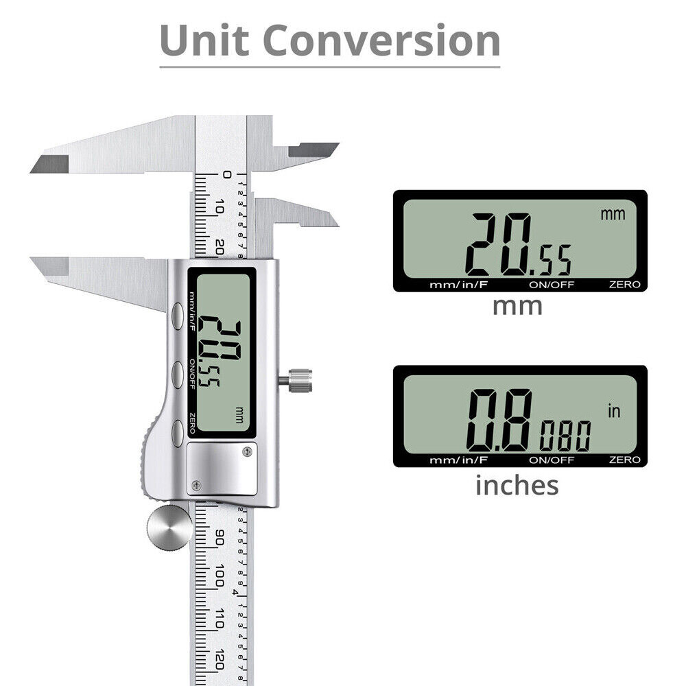 Digital Caliper Micrometer LCD Gauge Vernier Electronic Measuring Tool 6" 150mm