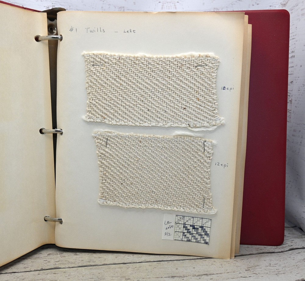 Twill Variations Weaving Pattern Sample Book Binder Instructions Handmade 1977