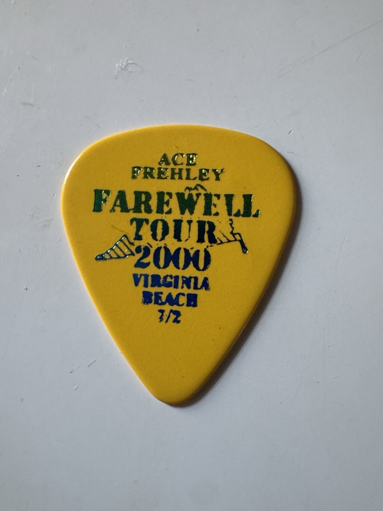 Rare KISS Ace Frehley Farewell Tour 2000 Guitar pick Signature Used