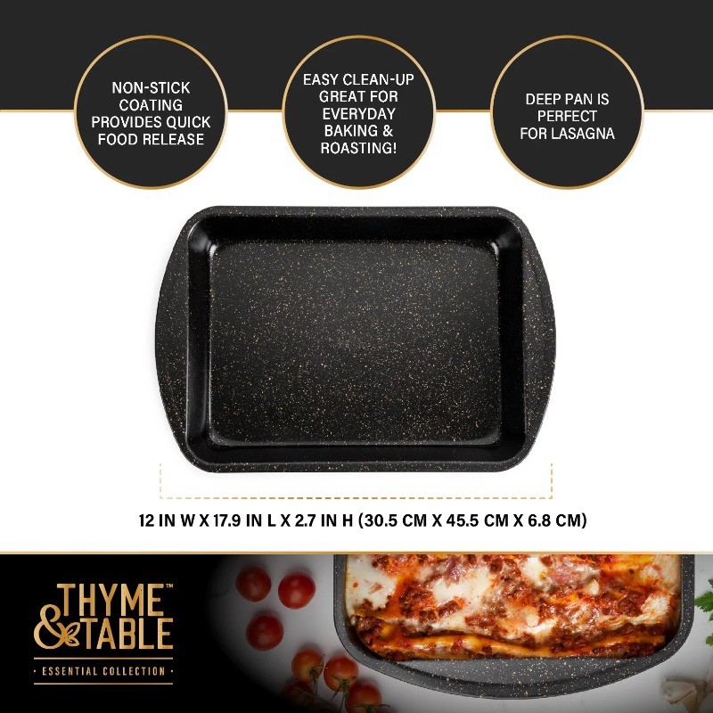 15"x11" Nonstick Lasagna Pan - Black