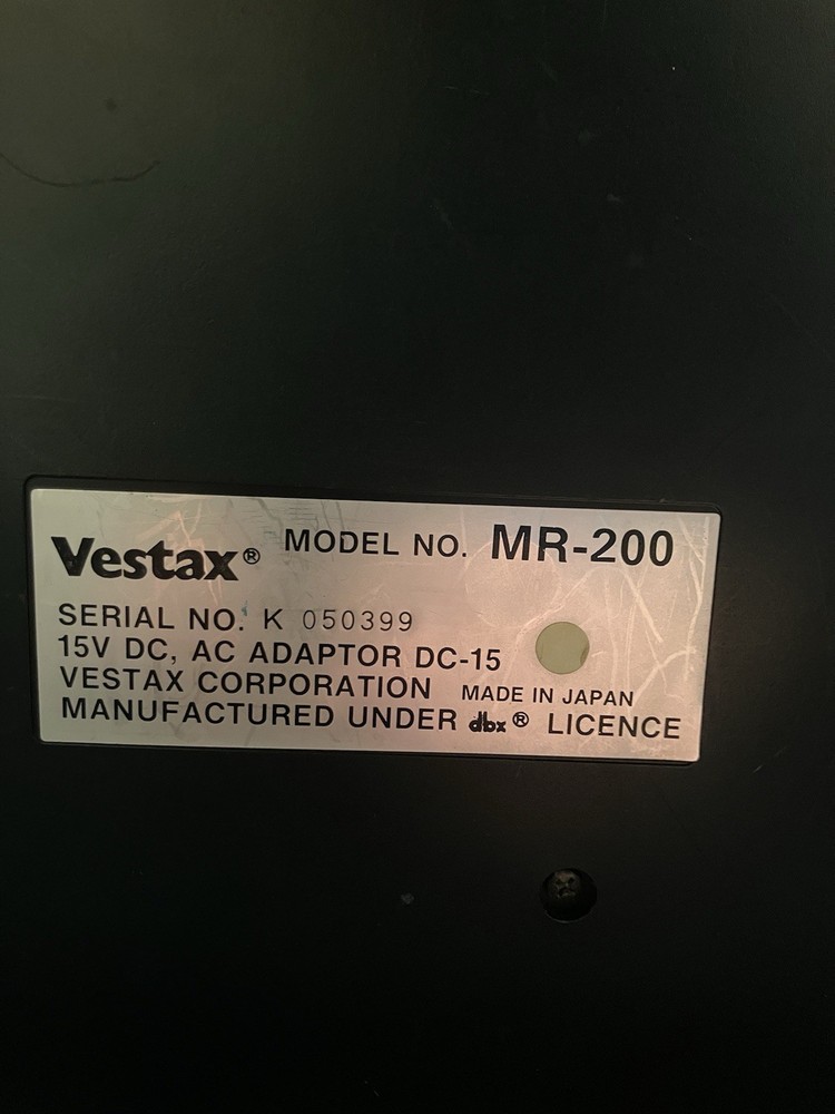Vestax MR200 Personal Multitrack Recorder UNTESTED, NO POWER SUPPLY