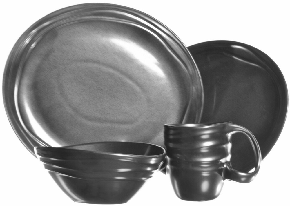 NAMBE Stoneware Earth Metallic Sunset 4 Piece Place Setting Dinnerware New