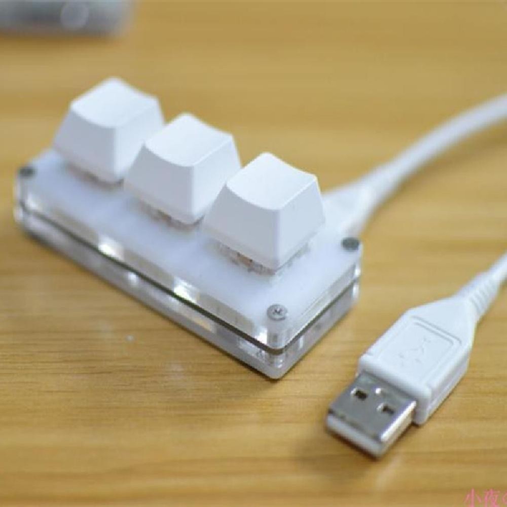 3-key Keypad Gaming Keyboard Programming Macro Mechanical With 1.5m Data Cable