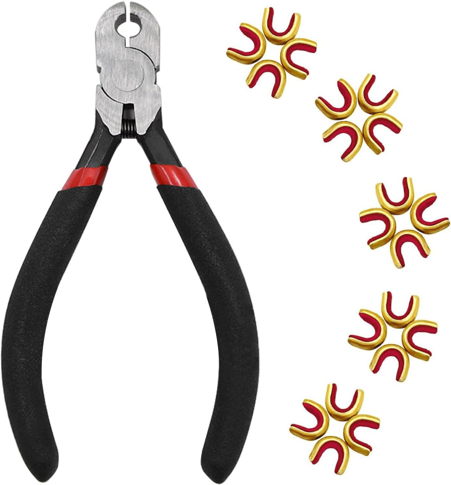 Archery Bow String Nocking Points Set – 20 Pcs Brass Nocking Points and Pliers