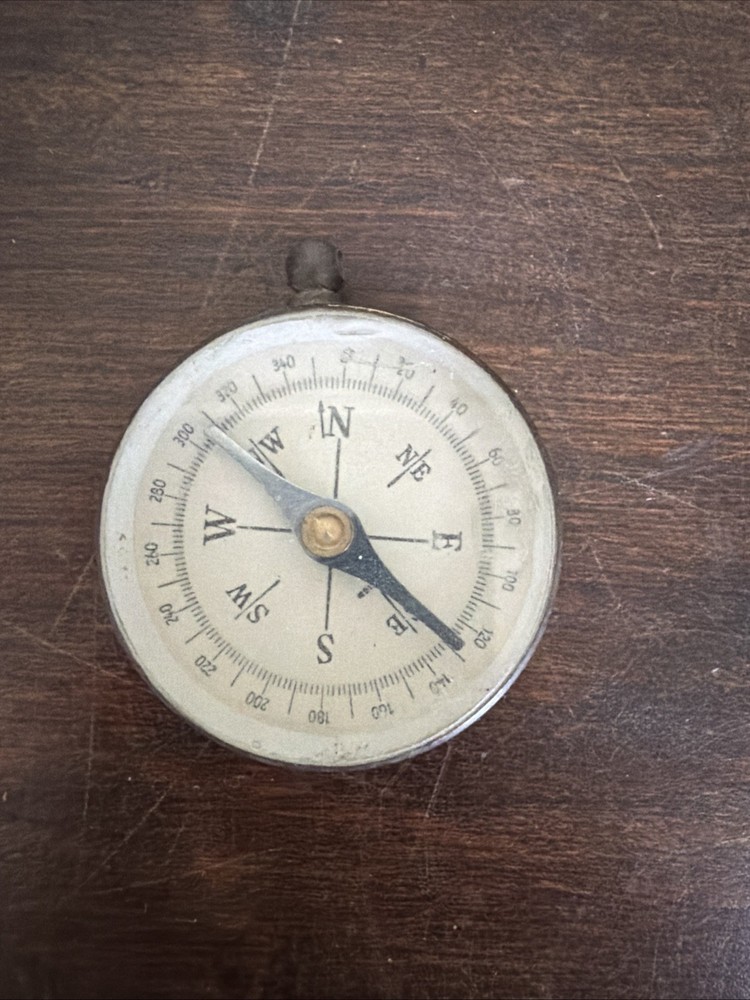 Vintage Brass Pocket Compass Small Navigation Maritime Camping Tool