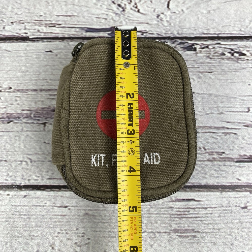 First Aid Kit Canvas Bag Pouch w/ Belt Loop Empty Zipper Closure Pre-owned