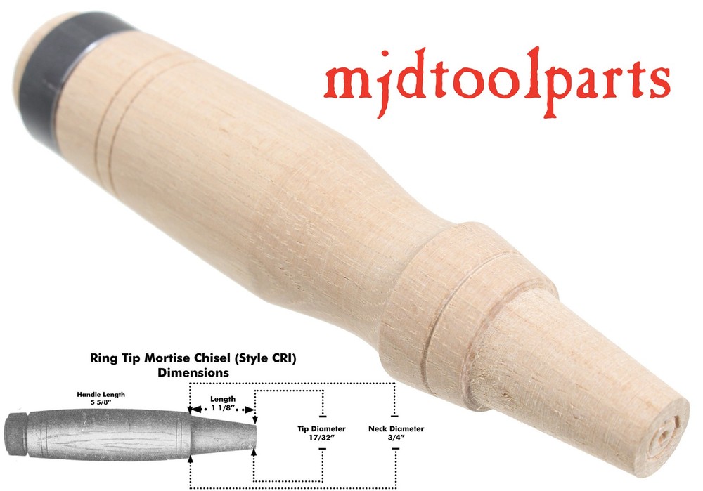 Hickory Socket Mortise Chisel Handle - Amish Turned - Style CRI - mjdtoolparts