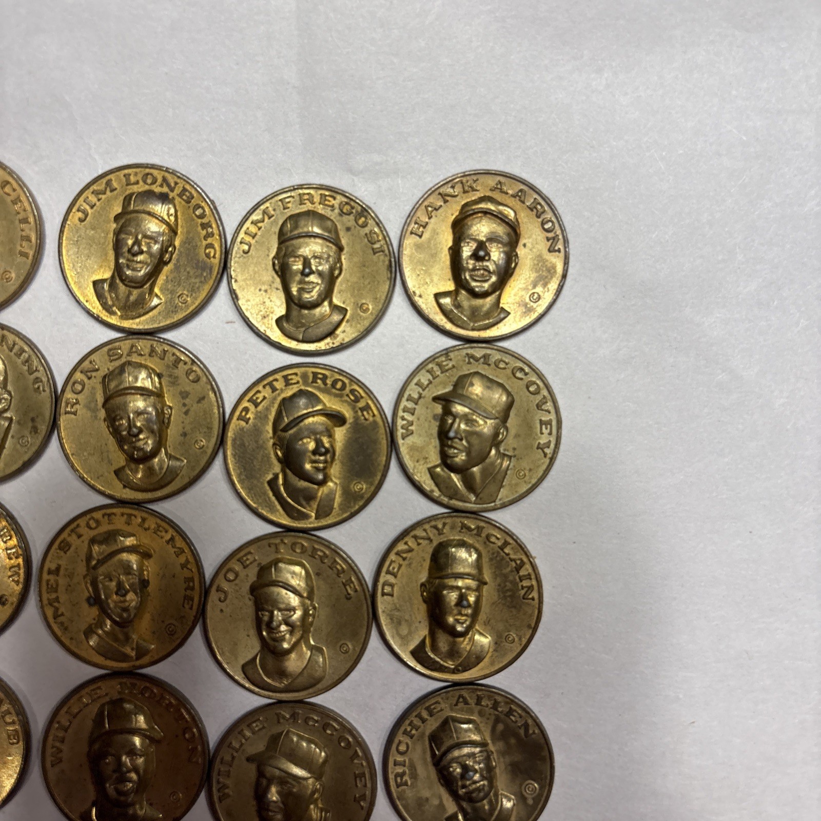 1969 Citgo Gasoline Baseball Coin Complete Set of 20 ( Aaron-Rose-Killebrew- etc