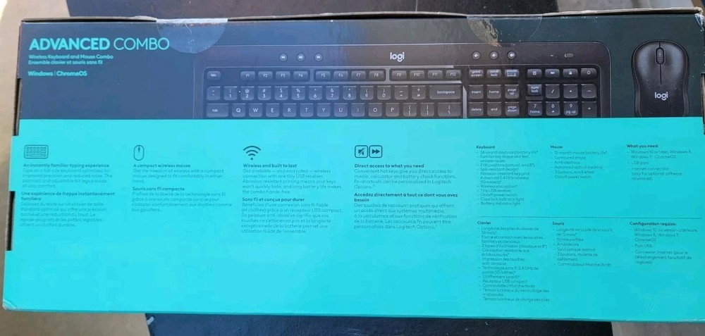 LOGITECH ADVANCED WIRELESS COMBO KEYBOARD AND MOUSE Spill-resistant Keyboard