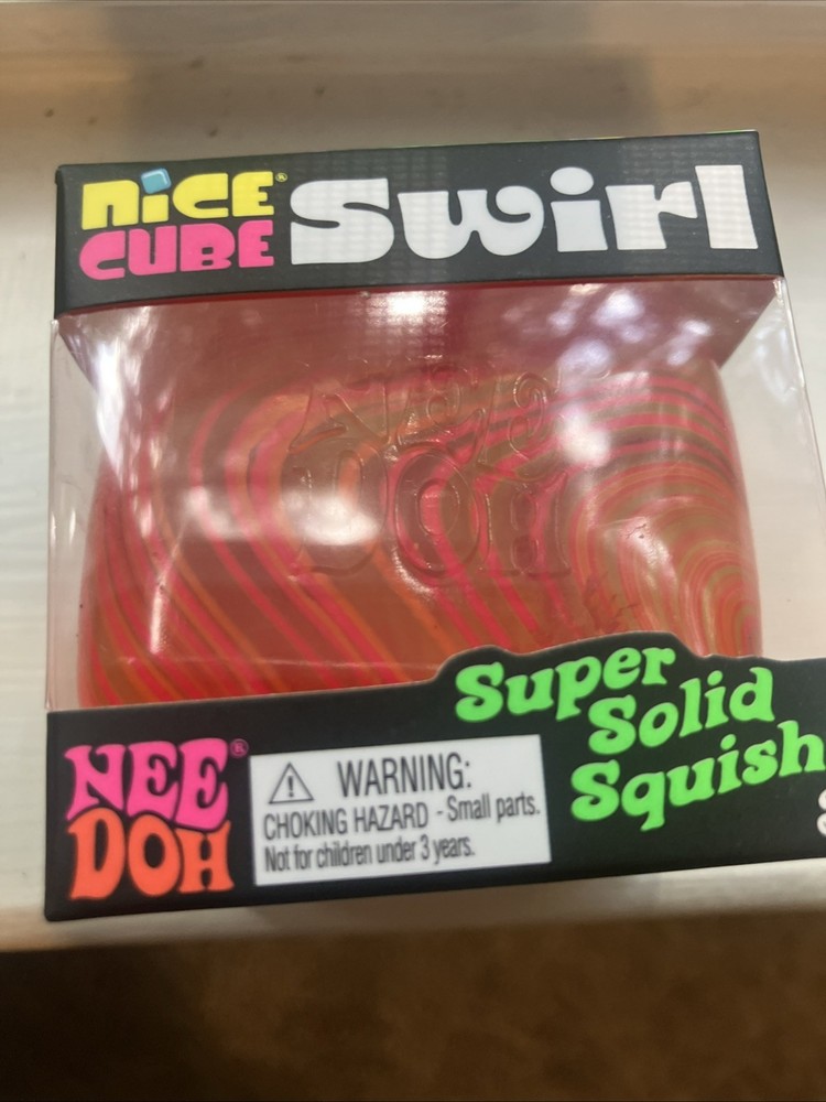 NeeDoh Nice Cube Swirl Super Solid Squish Squeeze Ball - Multiple Colors