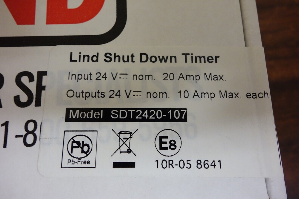 Lind Shutdown Timer SDT2420-107 24 VDC Adjustable Shut Down Timer - 20 A