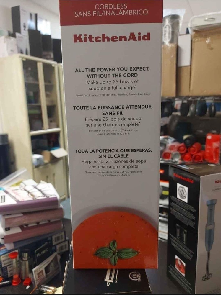 KitchenAid Cordless Variable Speed Hand Blender - Matte Black New