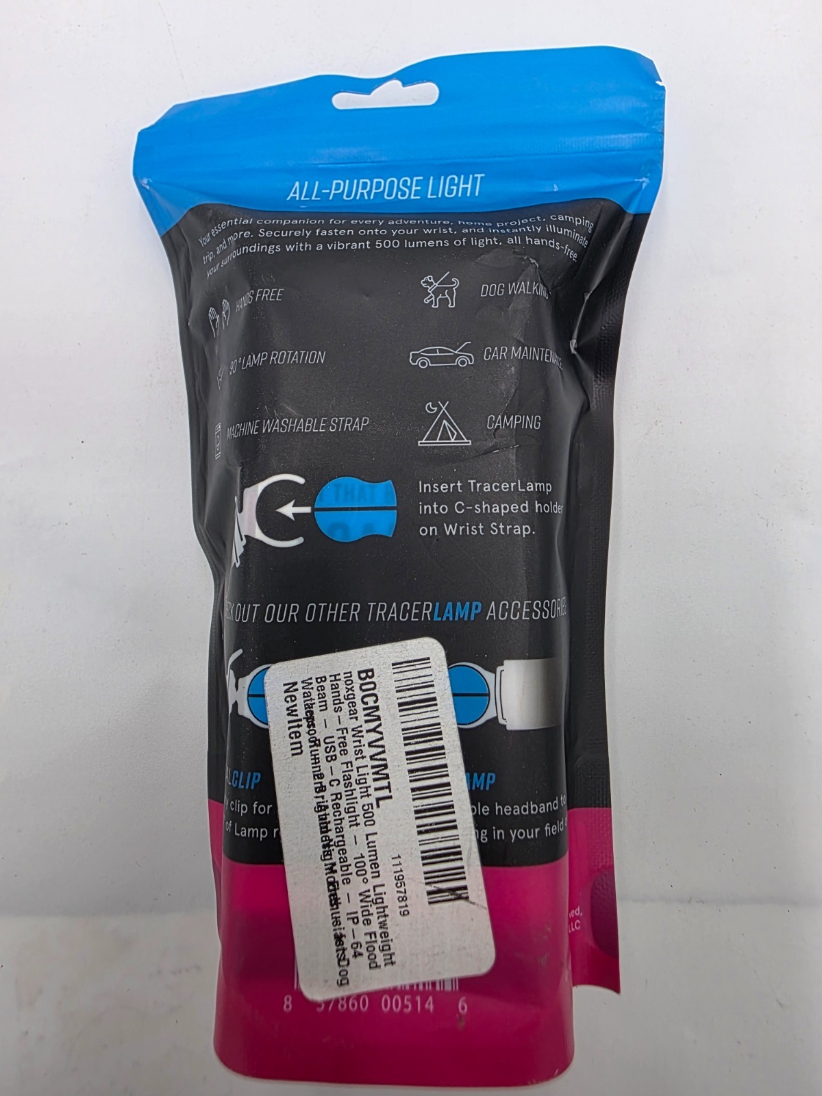 Noxgear Wrist Lamp Light 500 Lumens Hands Free Light