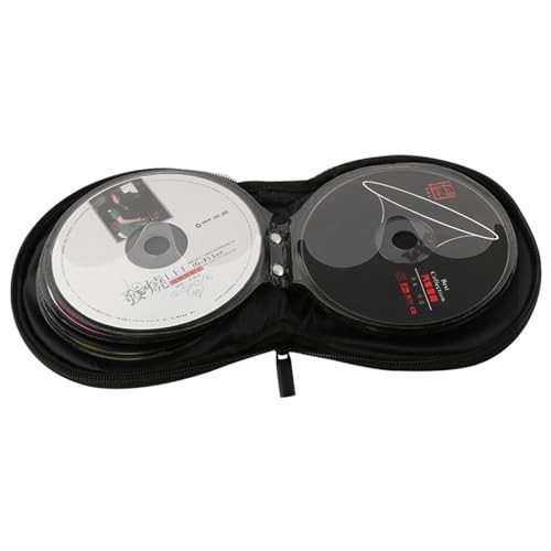Black 20 Capacity CD/DVD Case Holder 20 CDs, Microfiber Leather Material