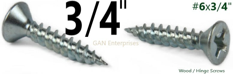 Phillips Flat Head #6 x 1/2", 5/8" or 3/4" Wood particle board MDF screws Zinc