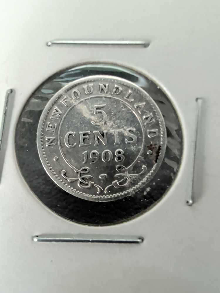 1908 Newfoundland Silver 5 Cent. EE82
