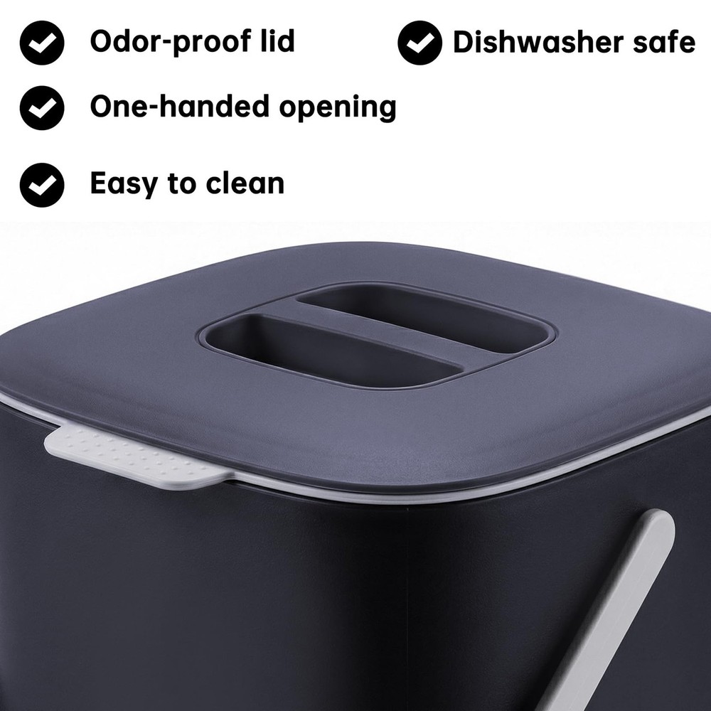 Compost Bin Kitchen, Sealed Countertop Compost Bin，No Filter Required, 0.