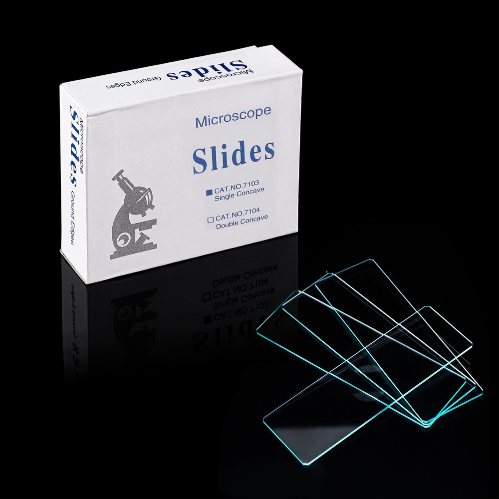 100Pcs Microscope Slide Concave Single concave Glass Slide Single Depression USA