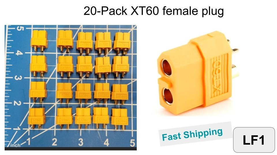 20-Pack  Female XT60 / XT-60  Connector