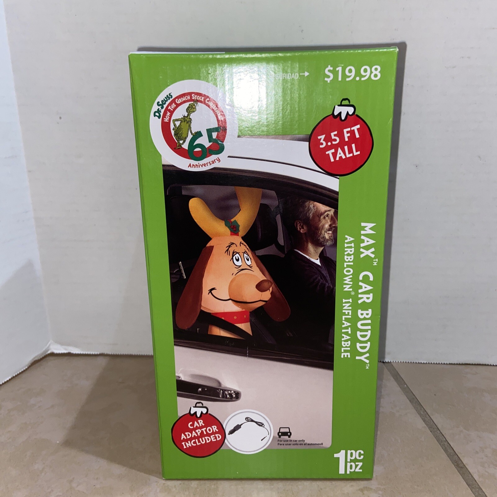 MAX CAR BUDDY AIRBLOWN INFLATABLE 3.5 FT. TALL 65TH ANNIVERSARY New Grinch Auto