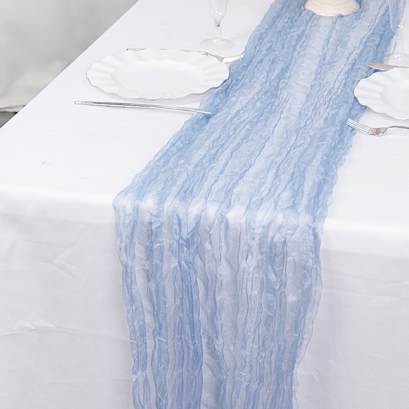 9 feet Crinkled Sheer Organza TABLE RUNNER Party Events Reception Decorations