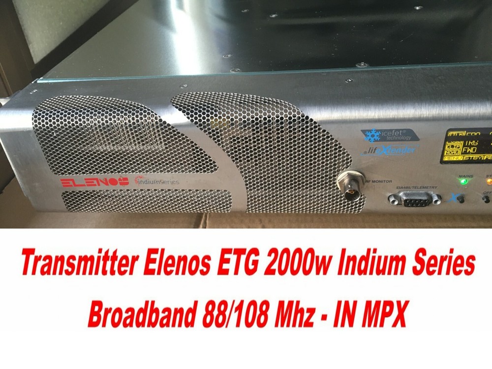 Broadcast Prof Elenos 2000w Indium Series FM Transmitter Wide Band 88/108 Mhz