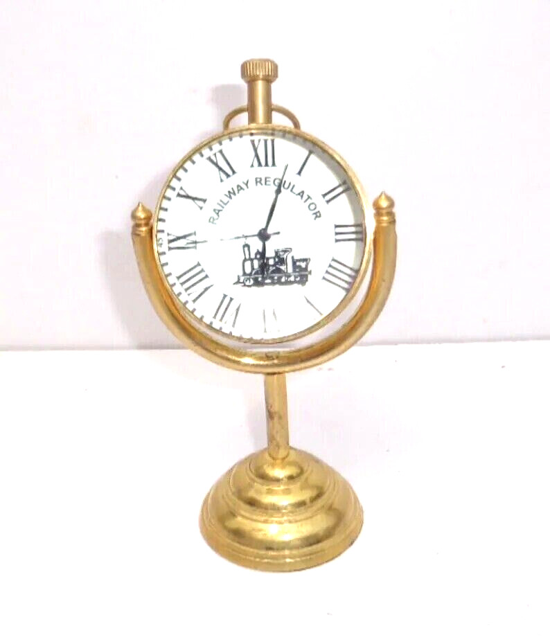 Nautical Clock Ship Table Clock Brass Desk Clock Maritime Brass Compass with Ant