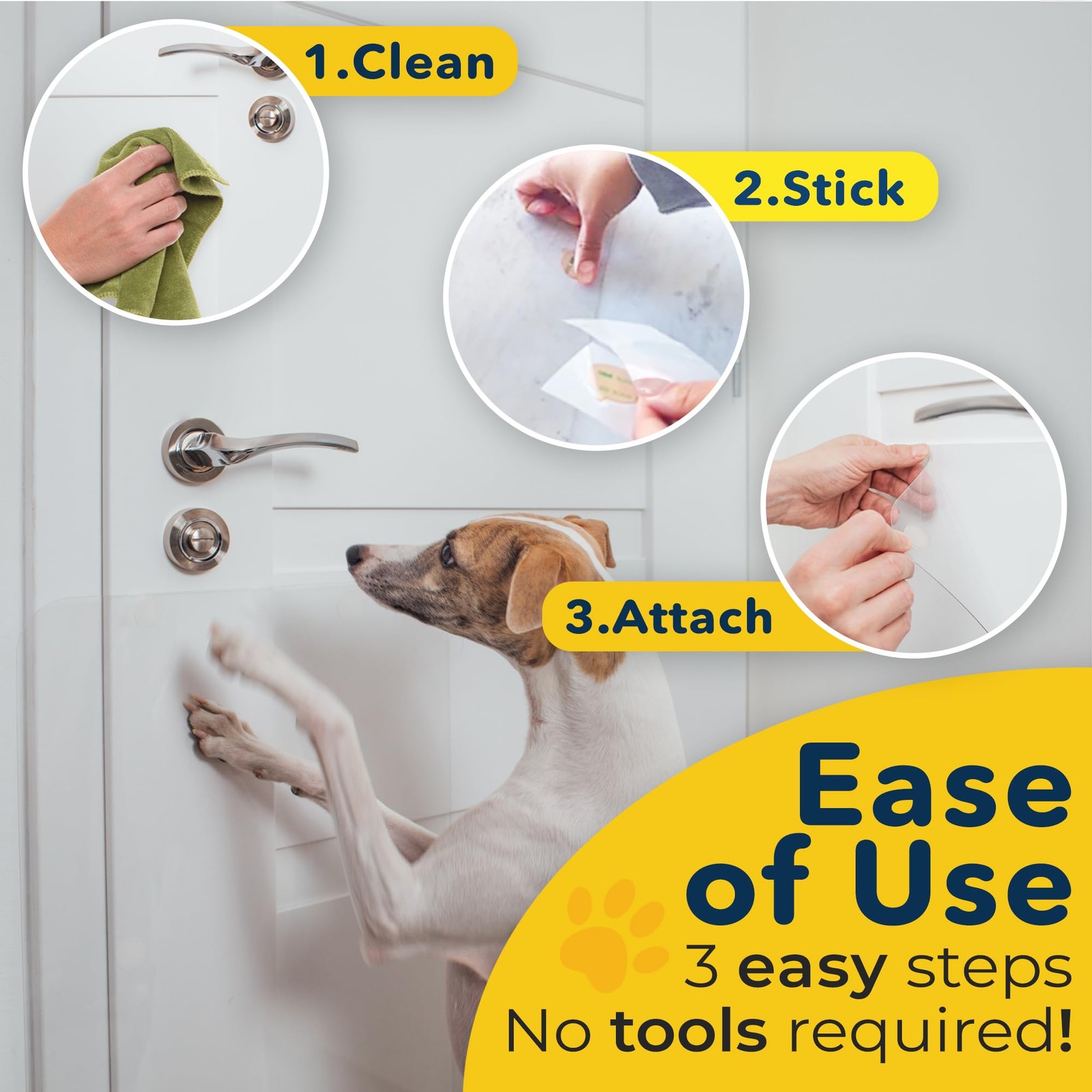 Heavy Duty Door Protector from Dog Scratching, 35 x 24” Clear Door Scratch Pr...