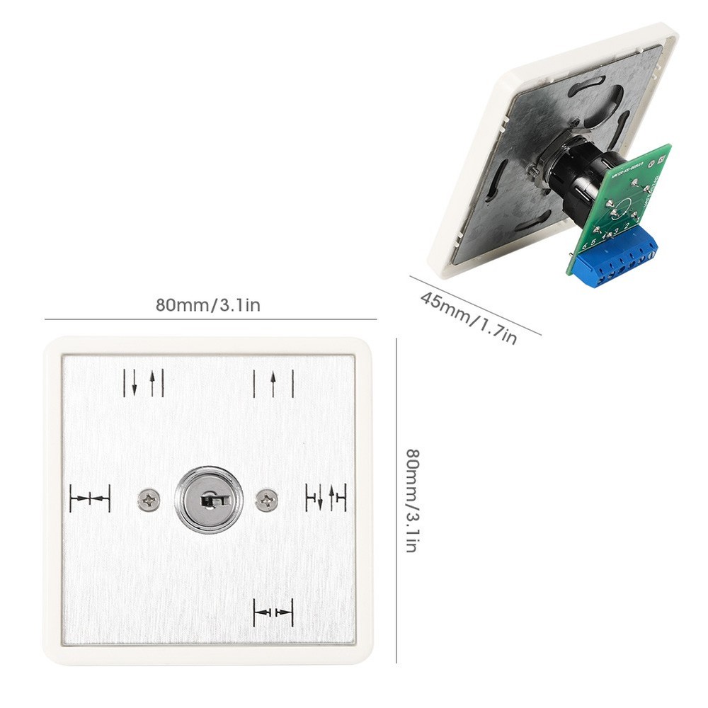 5 Position Key Switch For Automatic Doors Durable Aluminium Panel