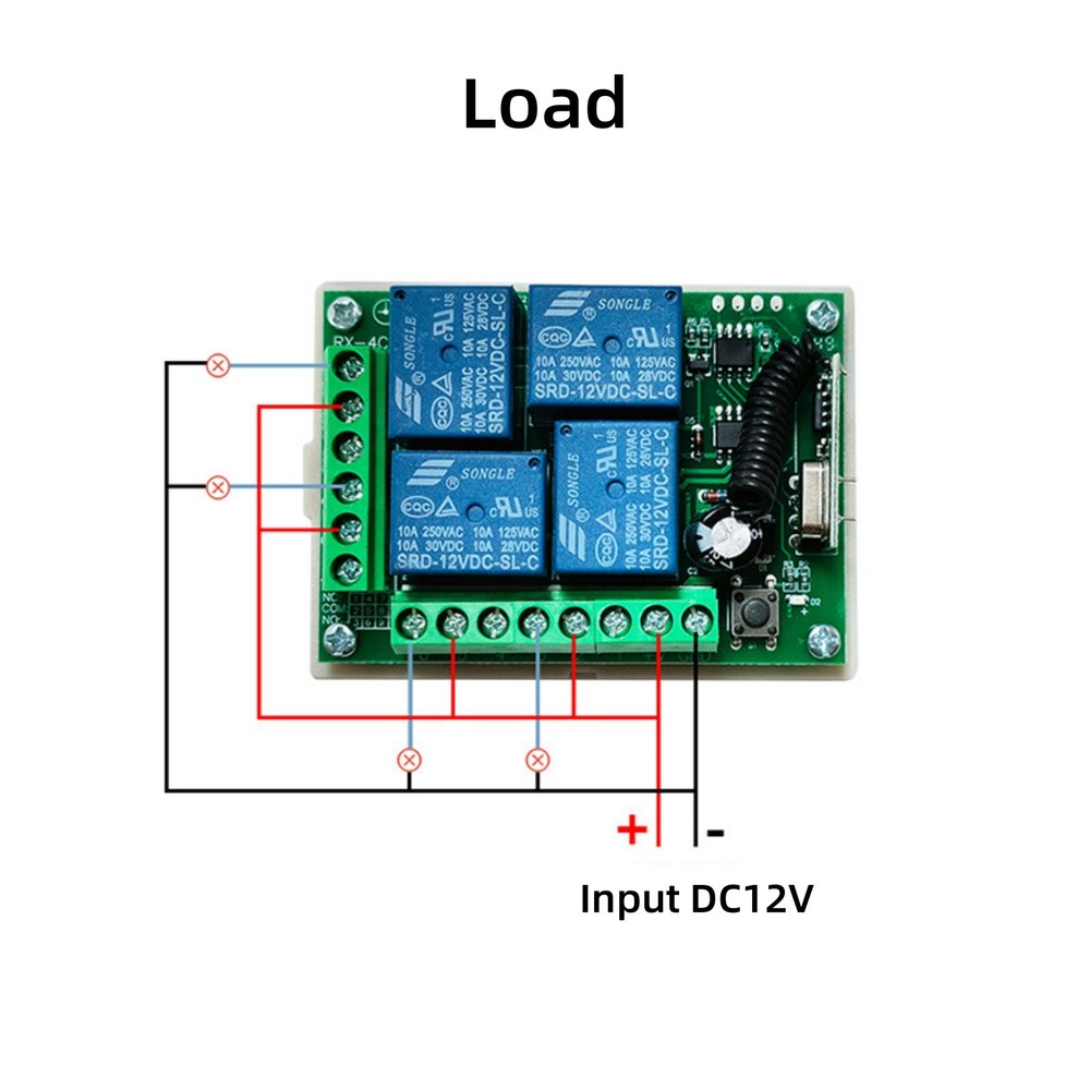 New 4CH Channel Relay RF Wireless Remote Control Switch Transmitter+Receiver