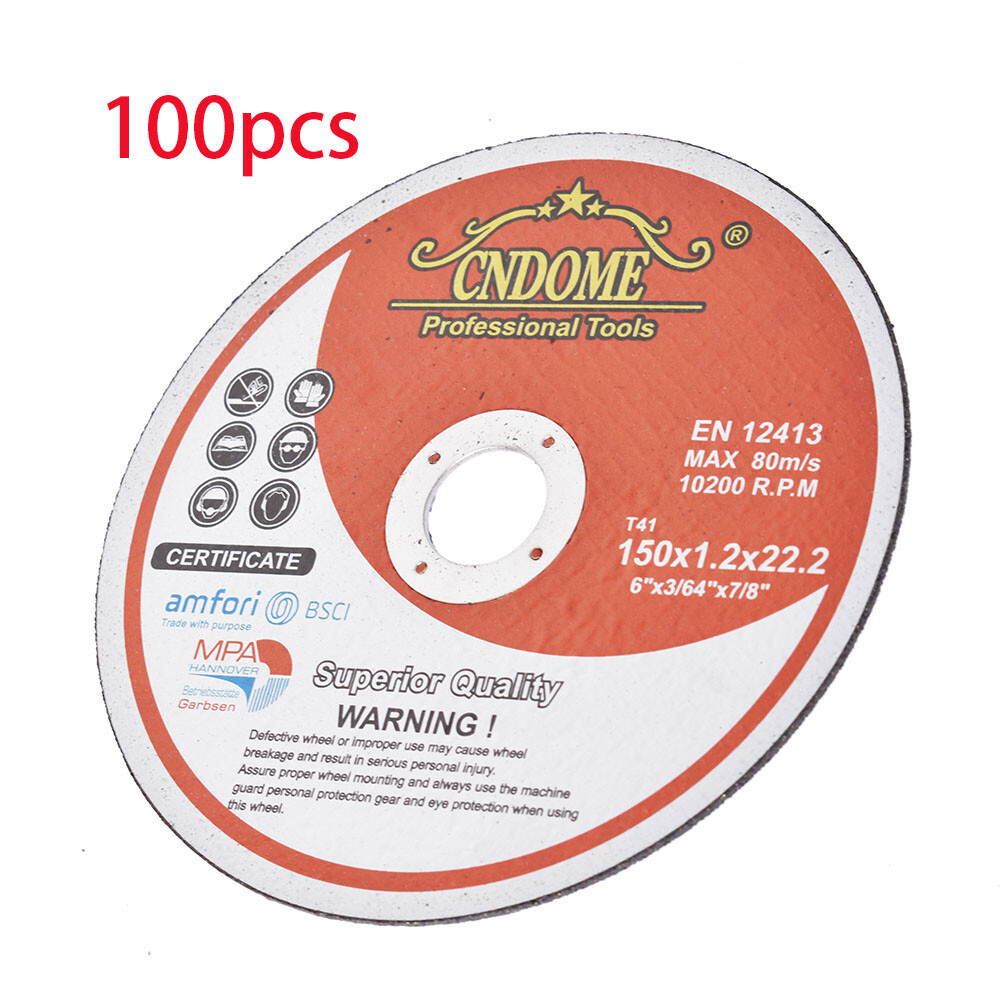 100Pcs 6"x.045"x7/8" Cut-off Wheel - Metal & Stainless Steel Cutting Discs