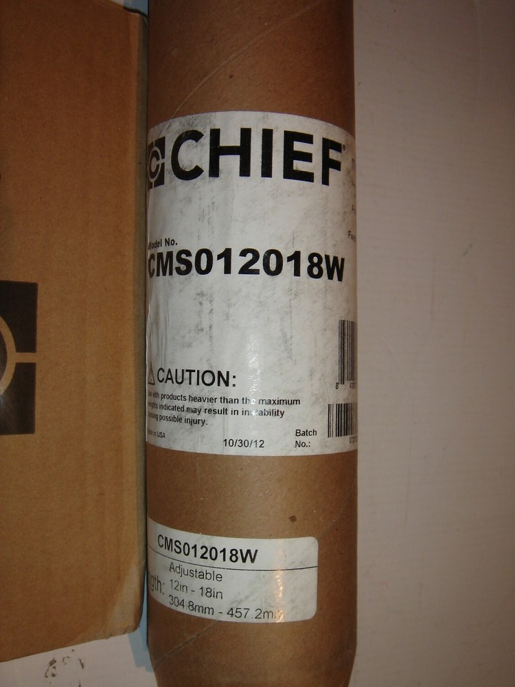 CHIEF Bundle CMA110 & CMS012018W Ceiling Plate 12-18" Adjustable Ext. Column NEW