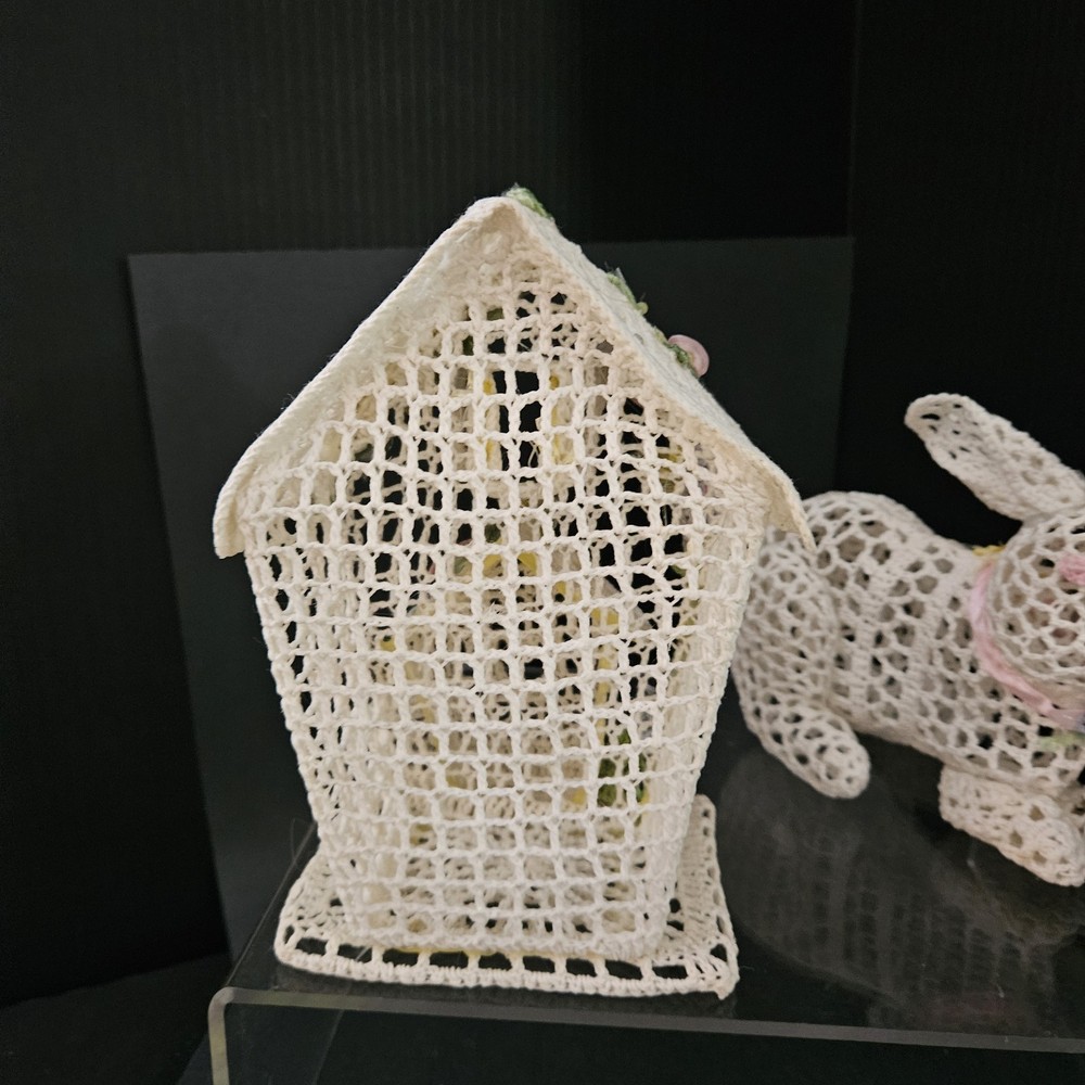 Crochet Easter Bunny & Spring Cottage House 7"